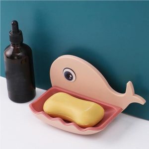 Self Adhesive Whale Fish Shaped Soap Holder For Bathroom | Wall Mounted Soap Bar, Holder Rack For Shower Wall, Kitchen, Bathroom