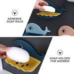 Self Adhesive Whale Fish Shaped Soap Holder For Bathroom | Wall Mounted Soap Bar, Holder Rack For Shower Wall, Kitchen, Bathroom