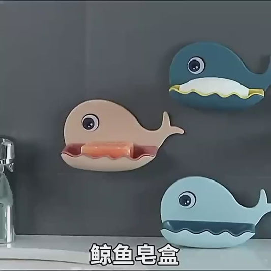 Self Adhesive Whale Fish Shaped Soap Holder For Bathroom | Wall Mounted Soap Bar, Holder Rack For Shower Wall, Kitchen, Bathroom