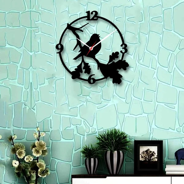 Sparrow Decorative 3d Wooden Wall Clock